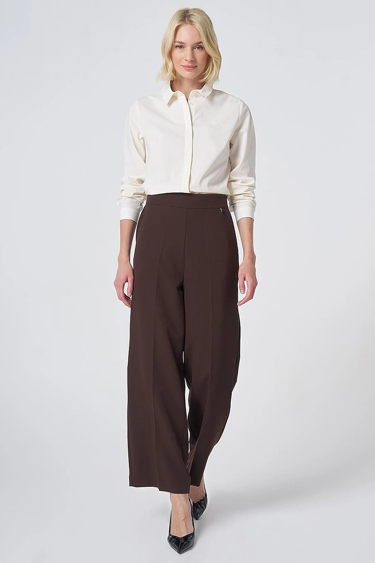 KAYRA Ütü İzli Basic Kumaş Pantolon Kahve KA-SZ-19520