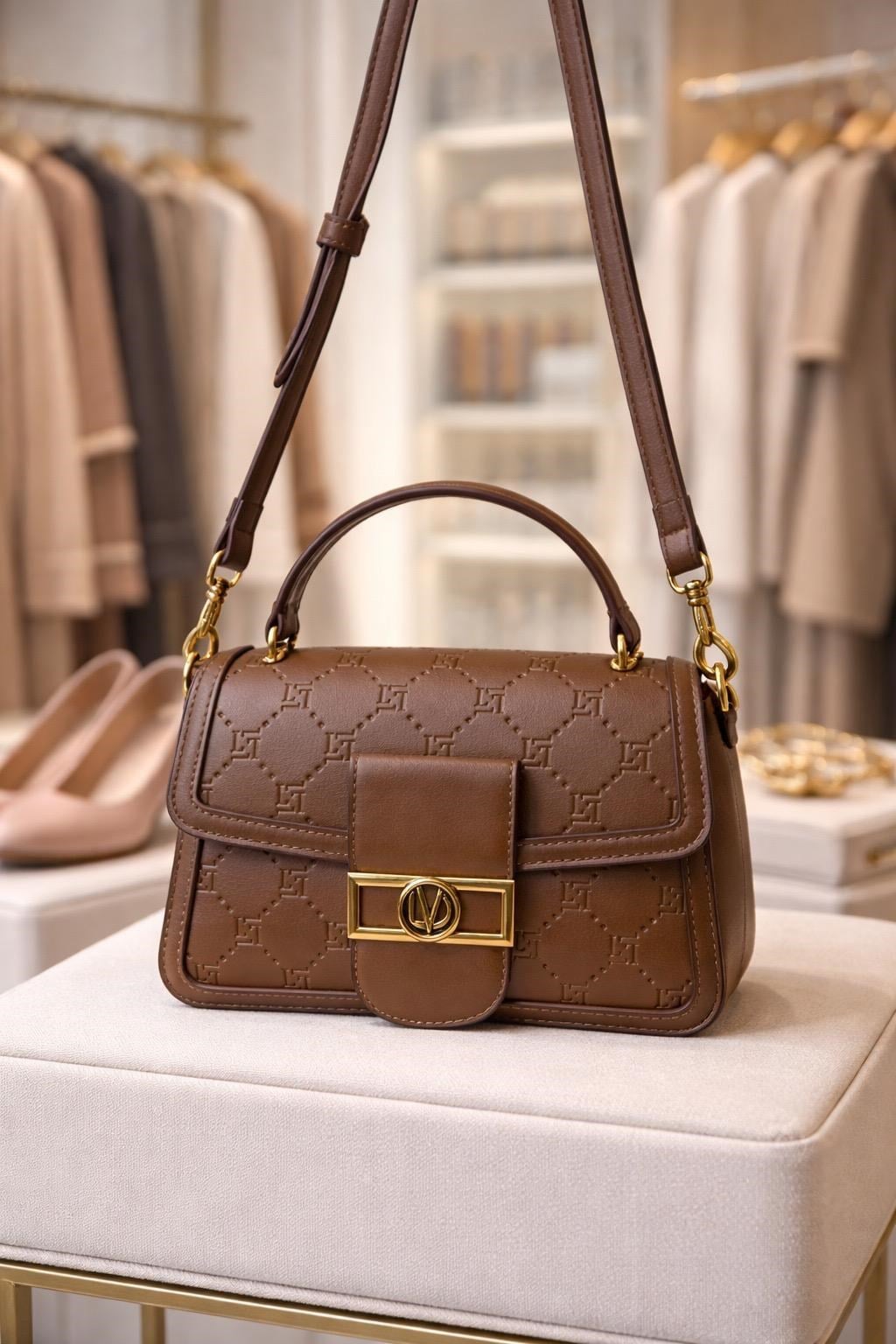 Levidor Mıknatıslı Açma Omuz Çantası Camel 930395