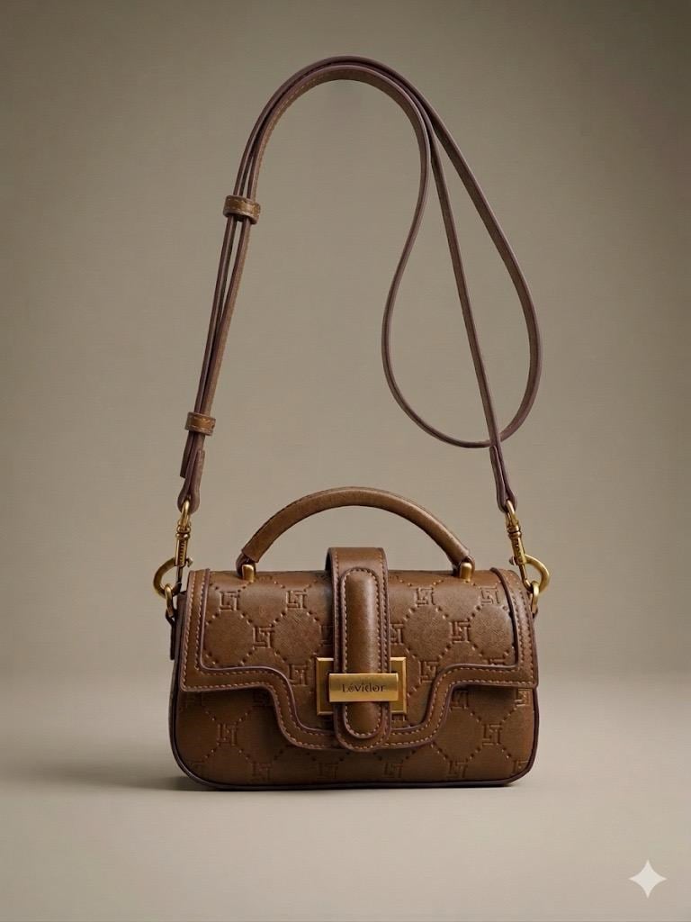 Levidor Mıknatıslı Minimall Kesim Omuz Çantası Camel 930404