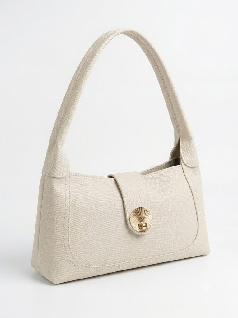 Tiffany & Tomato 128 Şık & Fonksiyonel Hobo Omuz Çantası Krem