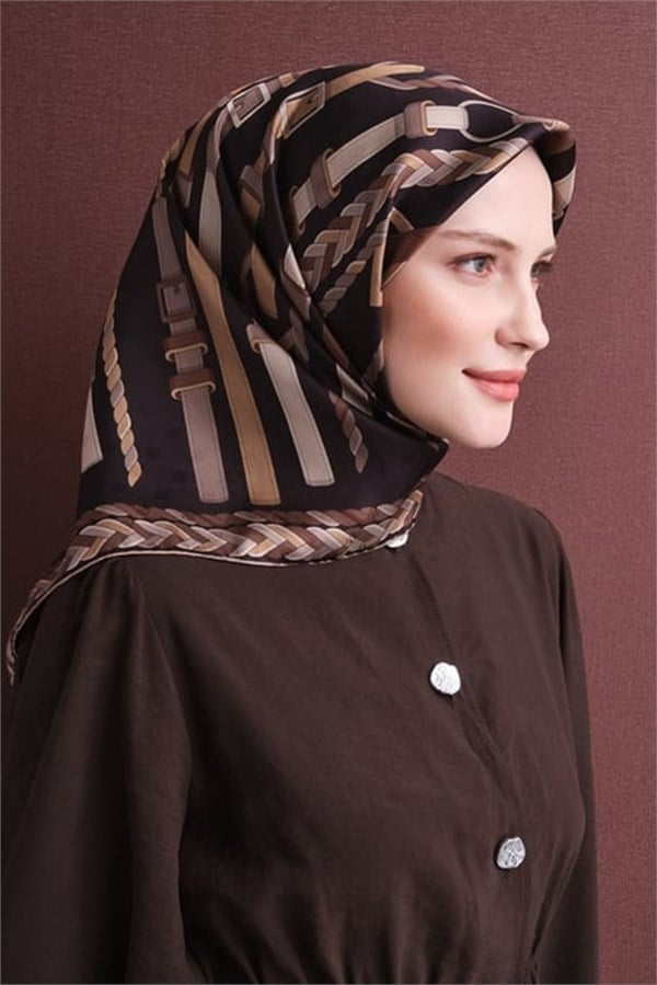 Armine Jakarlı İpek Eşarp 9607D 04