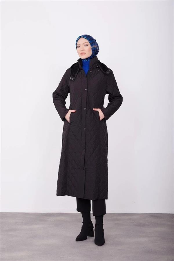 Armine Kapitone Mont 23Kd8802 Siyah