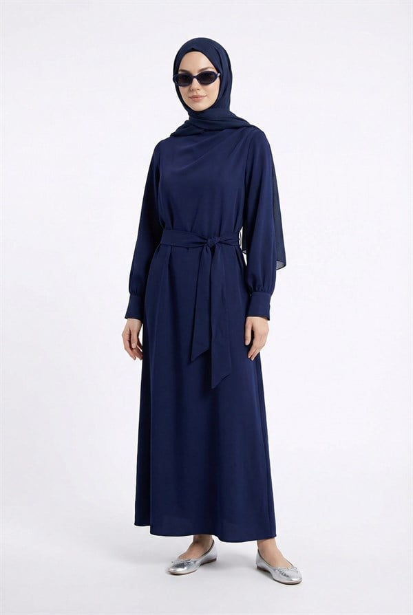Armine TREND Bayan Uzun Elbise Lacivert 26YT904