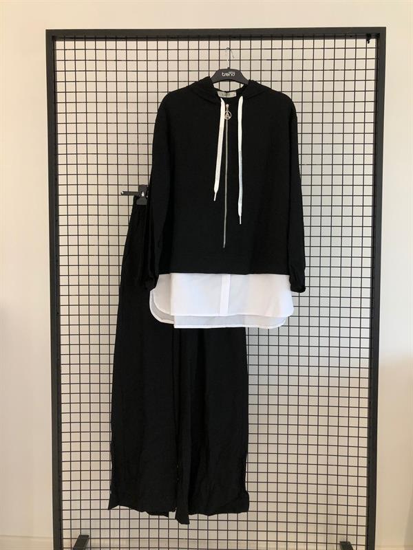 Armine TREND Beyaz Gömlek Detaylı Pantolonlu Takım Siyah 25YT697