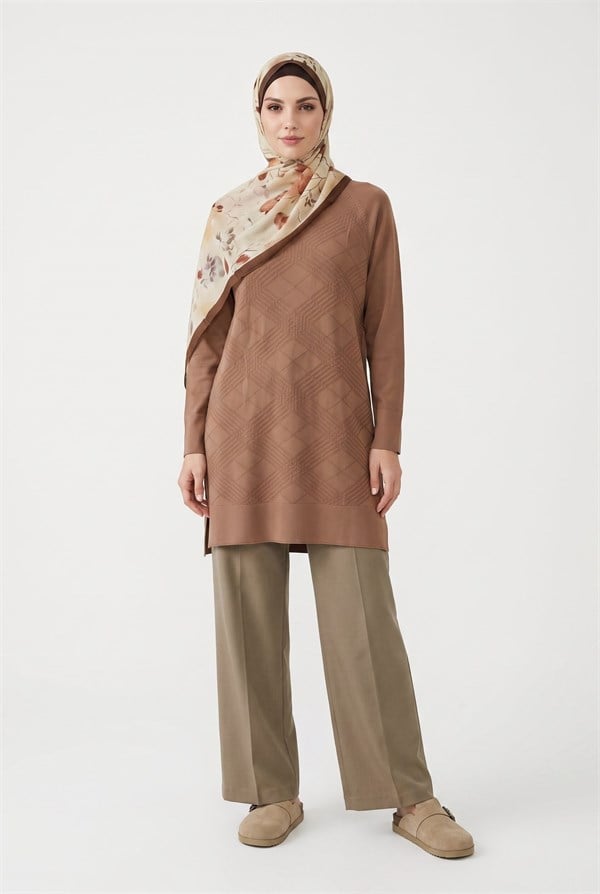 Armine TREND Geometrik Dokuma Desenli Triko Tunik 26KTD411