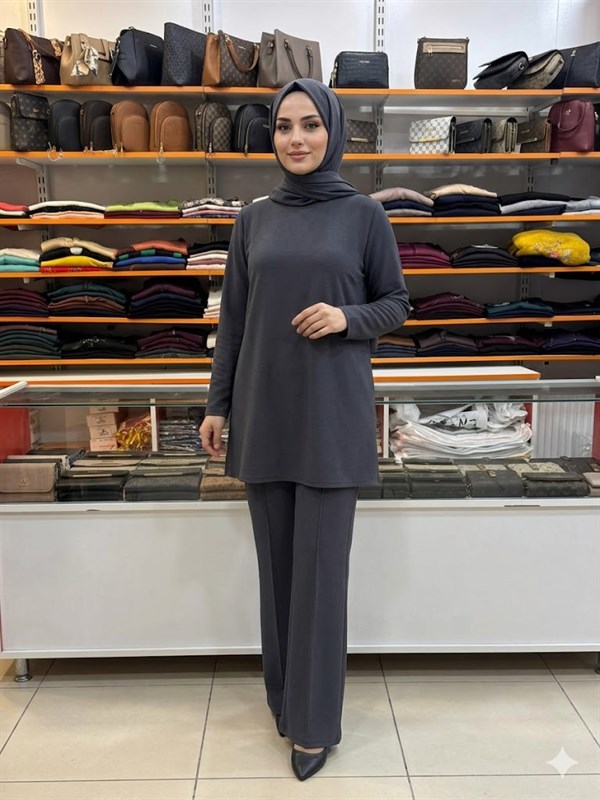 Armine TREND İspanyol Paça Scuba Pantolon Antrasit 26YTD229