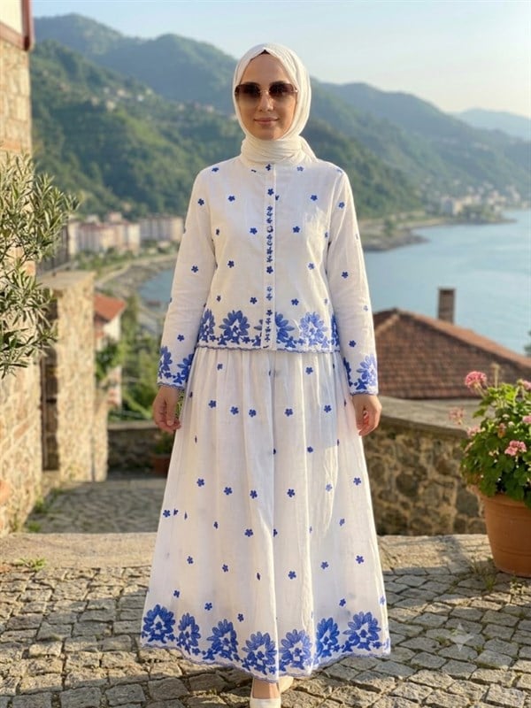 Armine TREND Lazer Kesim Pamuklu Etekli Takım Ekru 26YT6162