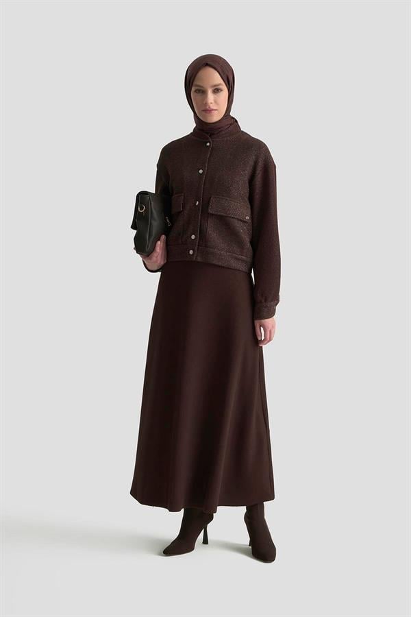 Armine TREND Sim Detay Etekli Takım Kahverengi 25KT644