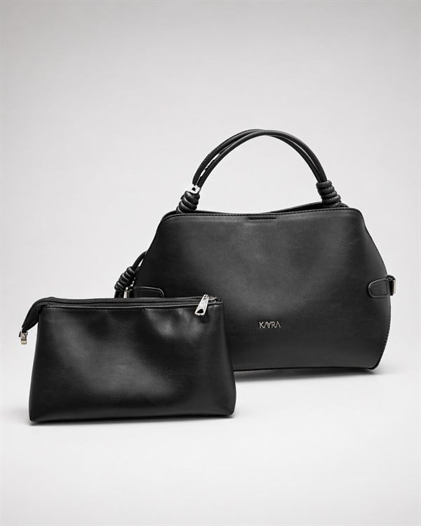 KAYRA Oval Form Yavrulu Bayan Çanta Siyah KA-B26-CNT32