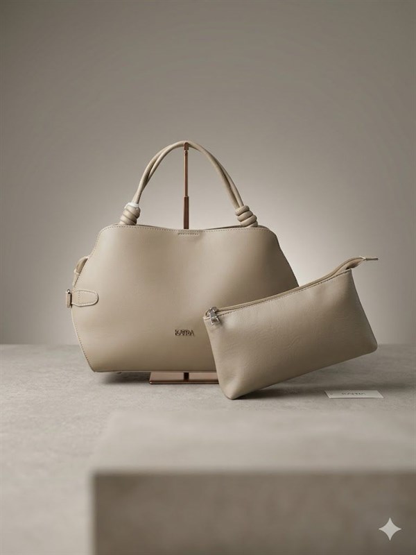 KAYRA Oval Form Yavrulu Bayan Çanta Vizon KA-B26-CNT32