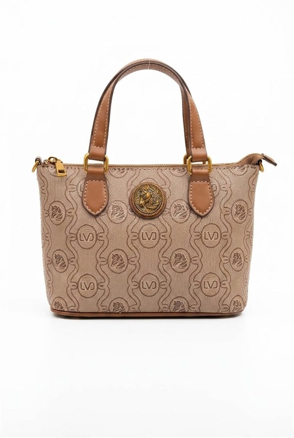 Levidor Desenli Monogram Camel Kadın Çantası 931010