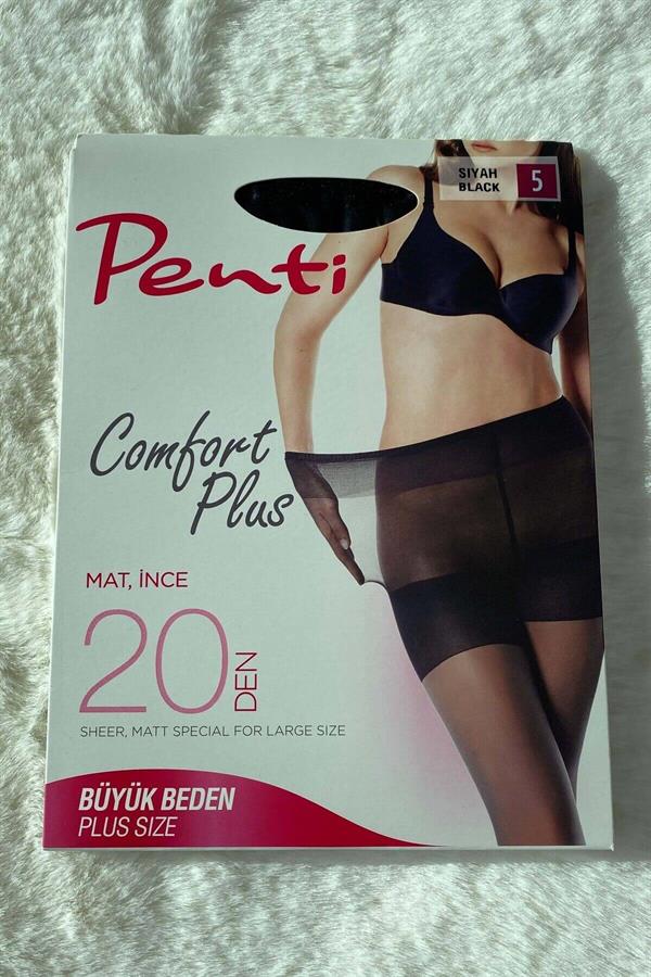 Penti Comfort Plus Büyük Beden Külotlu Çorap Siyah