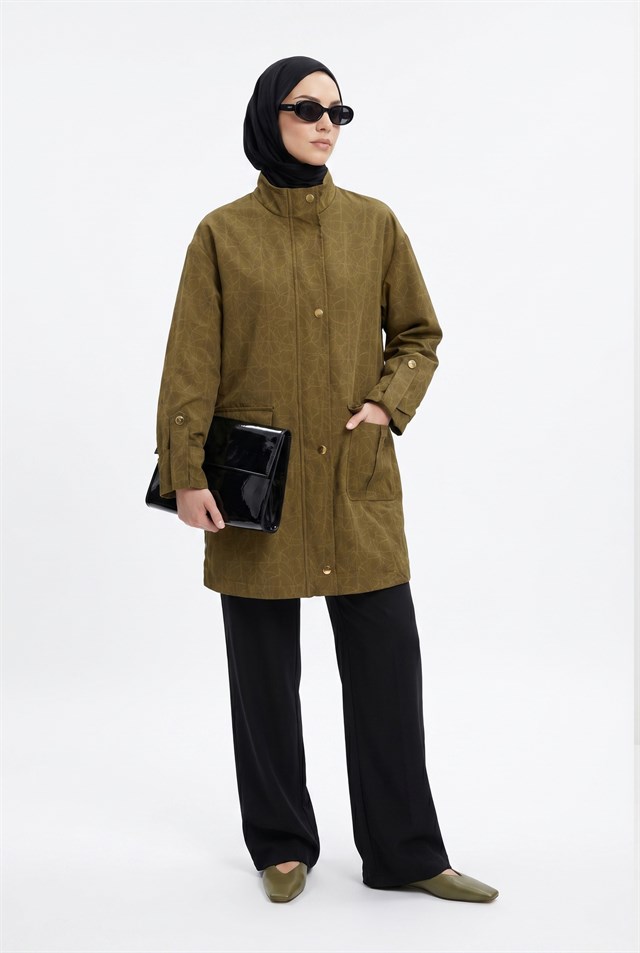 Ameri VINTAGE - 【新品】Ameri / FERRET HIGH NECK TUNIC Armine TREND Cep Aksesuar Detaylı Ceket Yağ Yeşili 26YT506