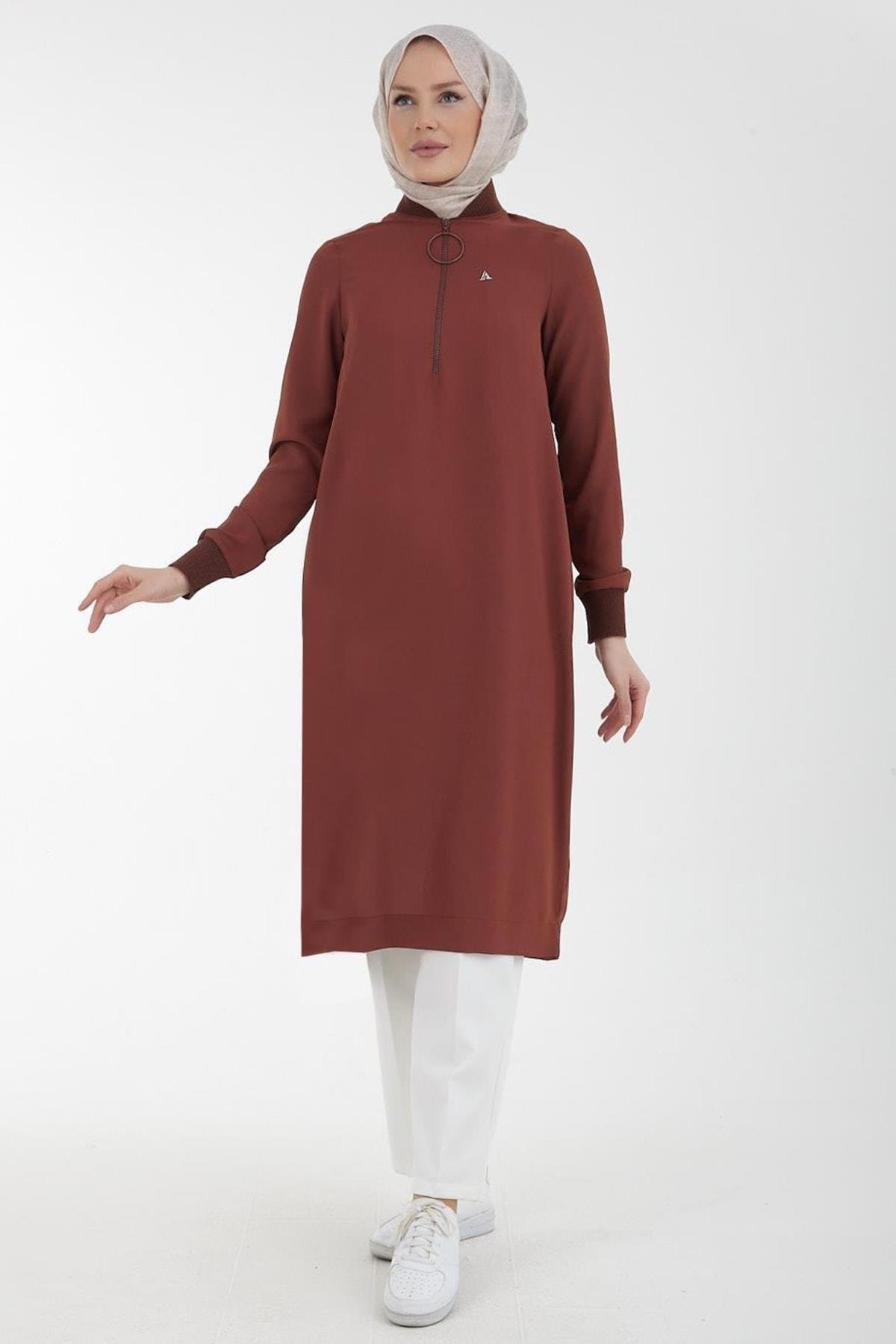 Armine Trend Halkalı Tunik 23YT424 Kahverengi