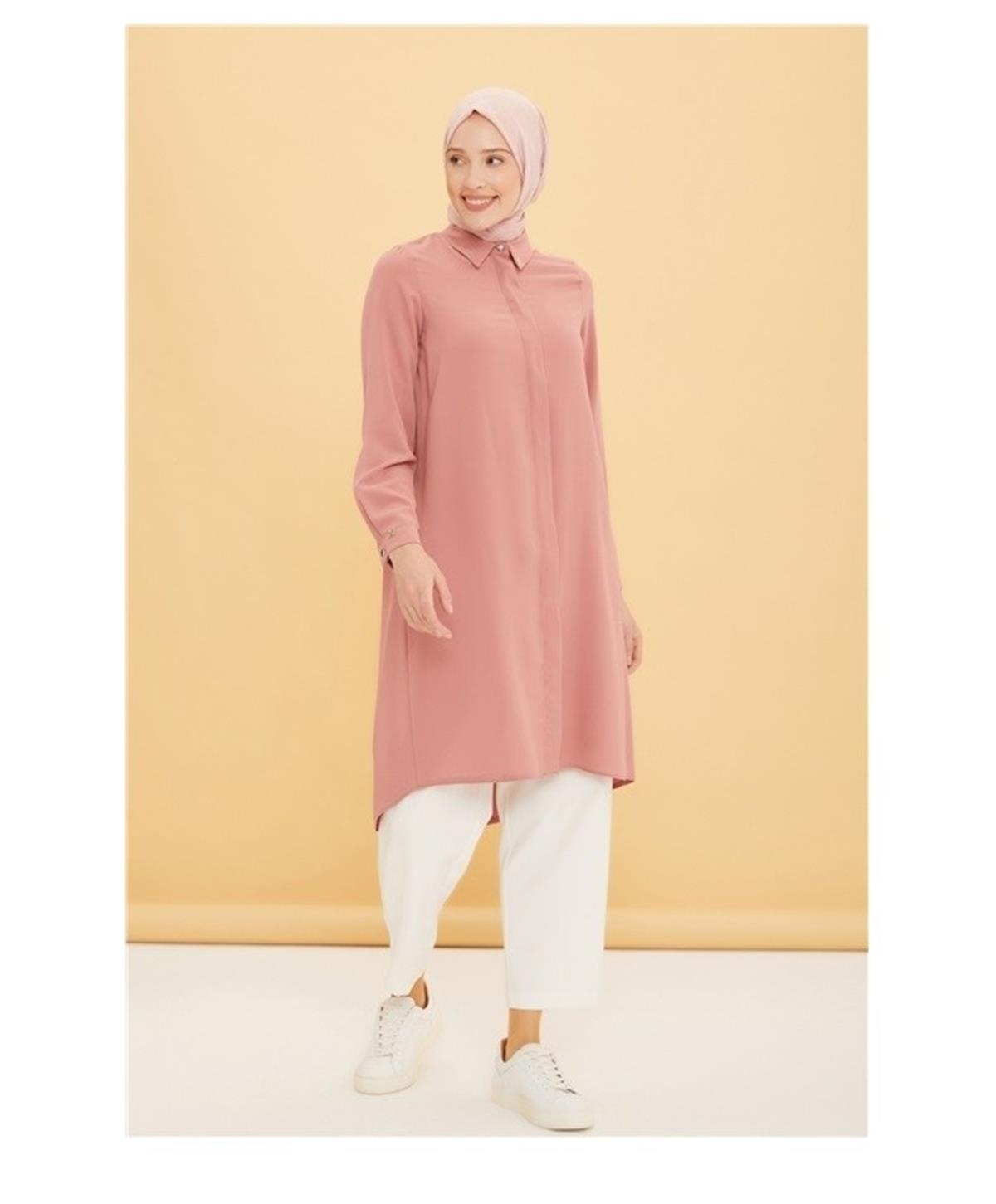 22YT490 Armine Yusufçuk Tunik Pembe