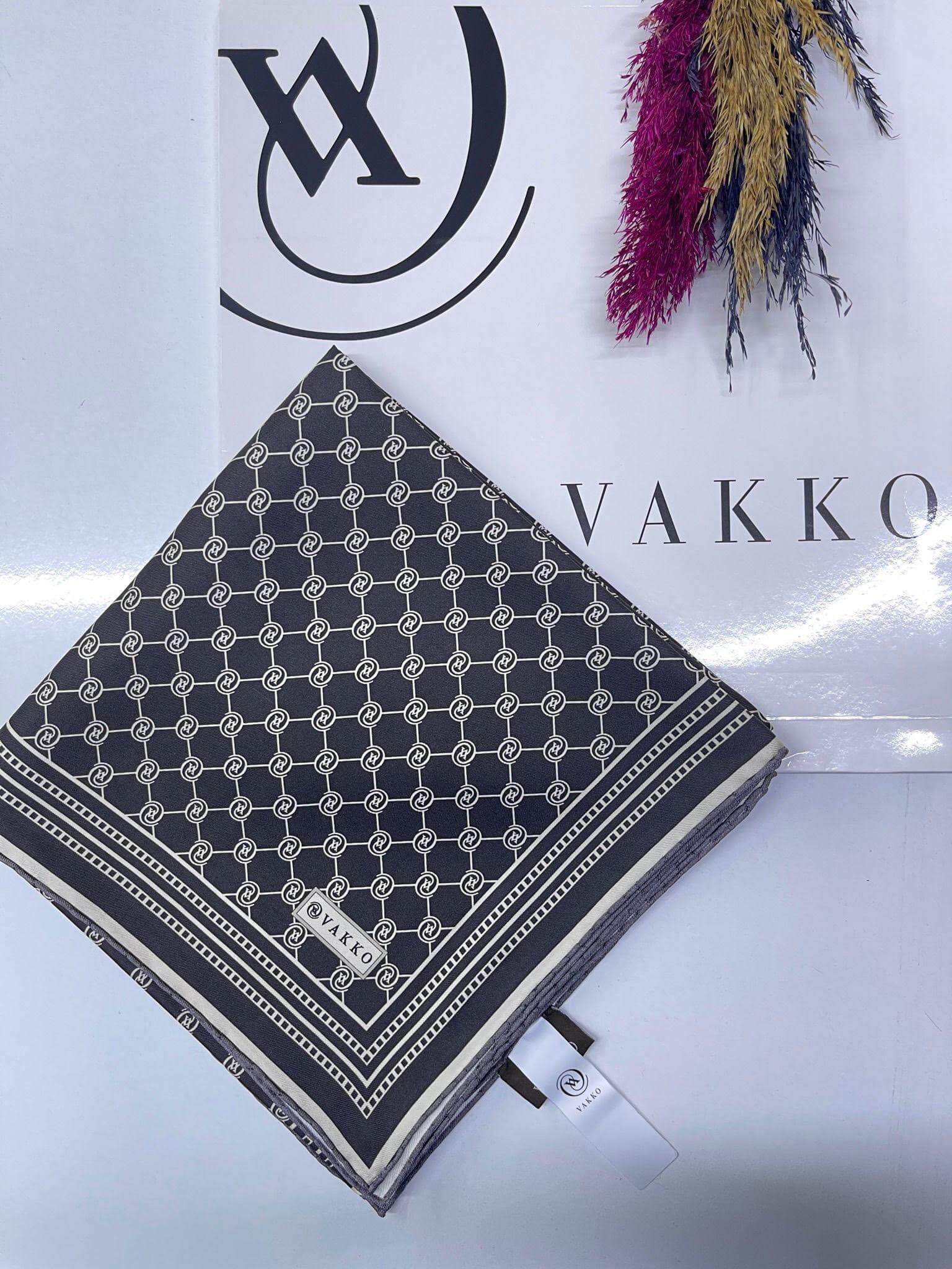 Vakko Özel Seri İpek Eşarp Tivil Antrasit