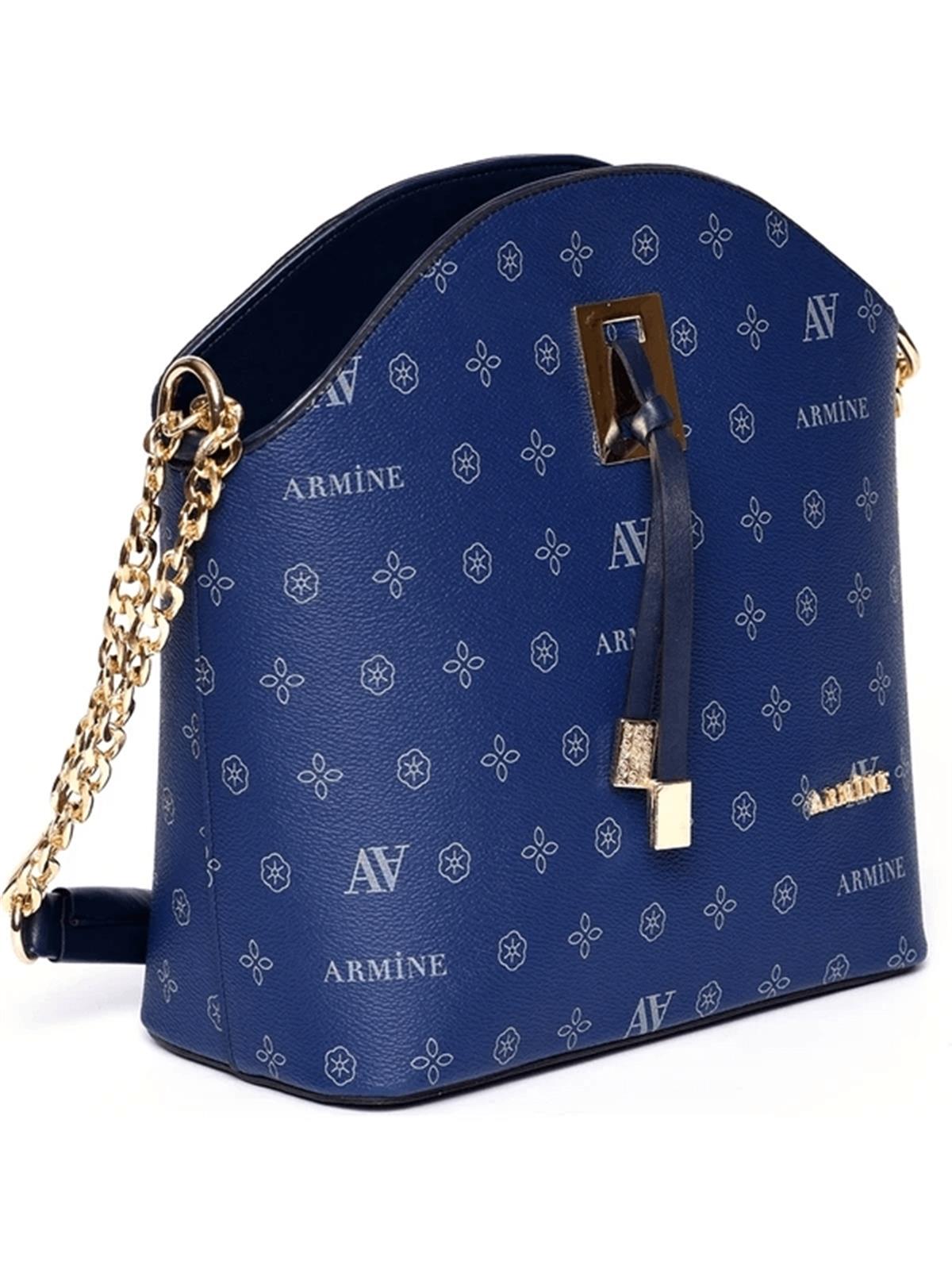 Armine 102 Bayan Çanta Lacivert Baskılı