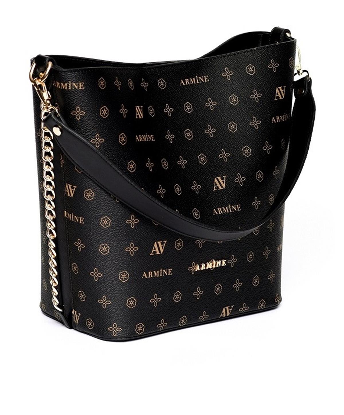 Armine 156 Bayan Çanta Siyah Baskılı