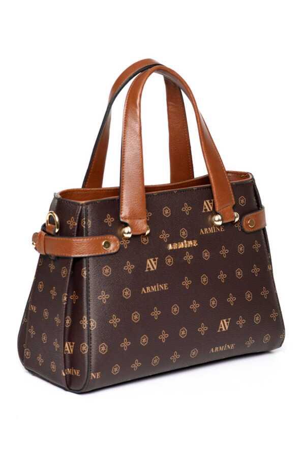 Armine 172 Bayan Çanta Kahverengi Baskılı
