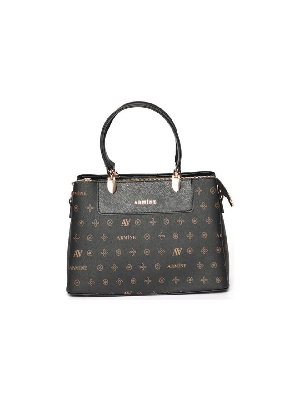 Armine 206 Bayan Çanta Siyah Baskılı