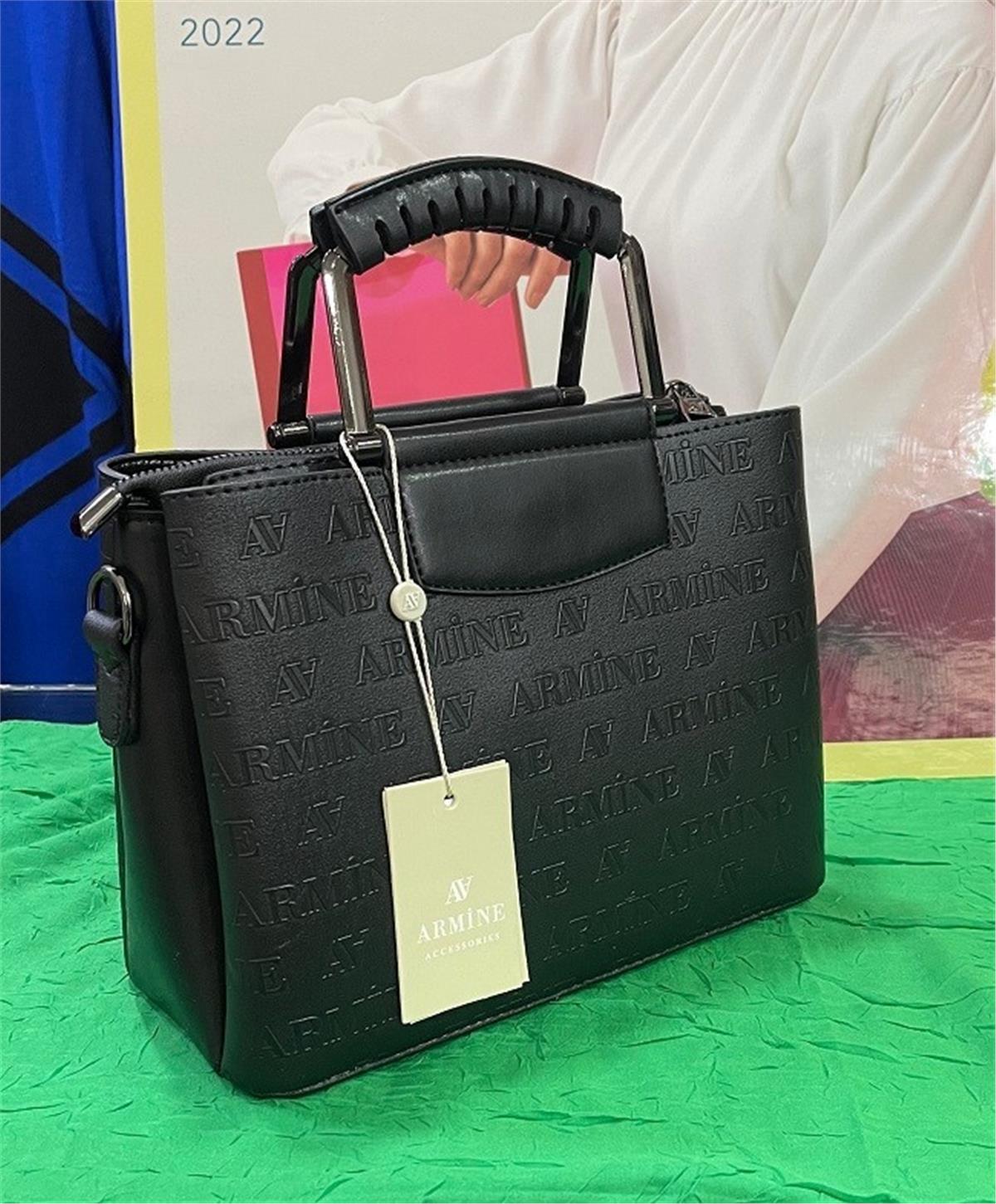 Armine 223 Bayan Çanta Siyah Lazer