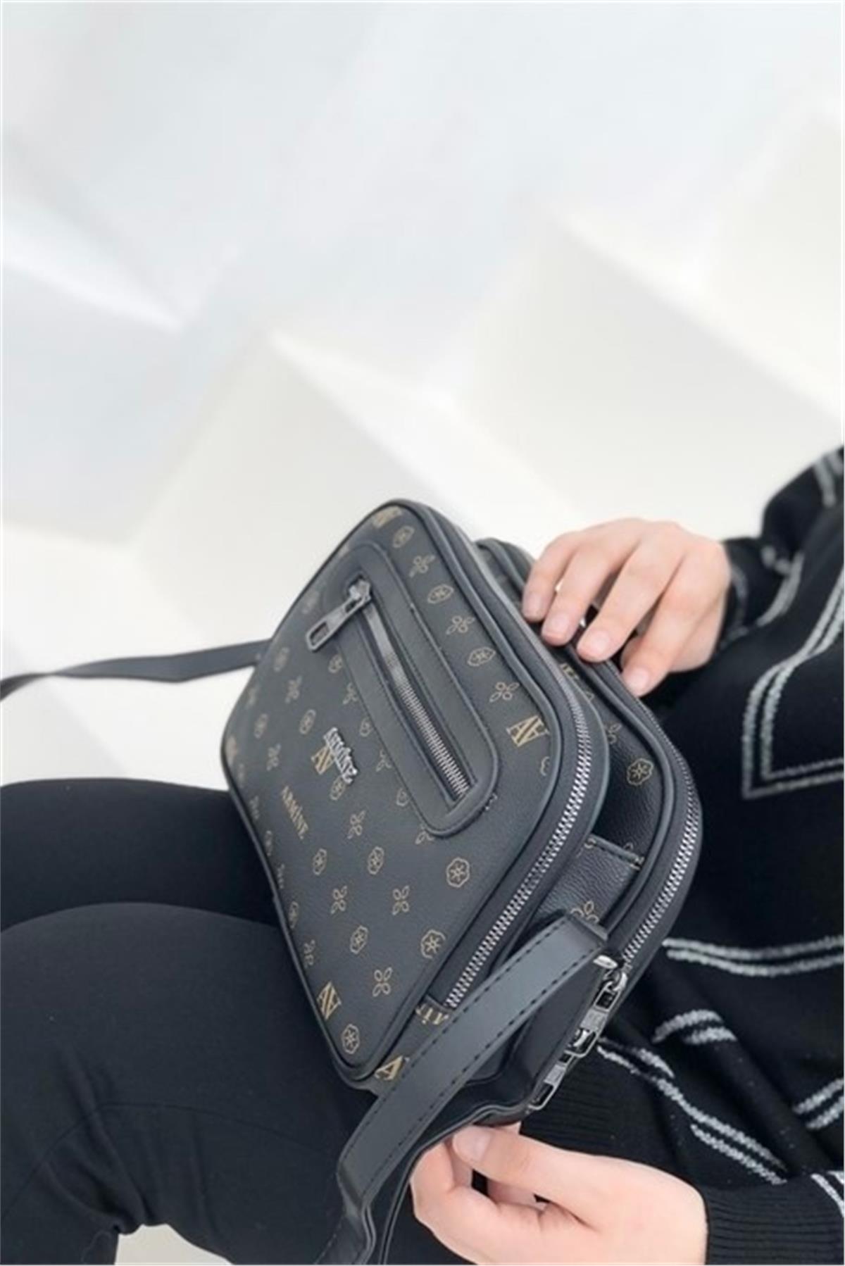 Armine 238 Kadın Çanta Siyah Baskılı