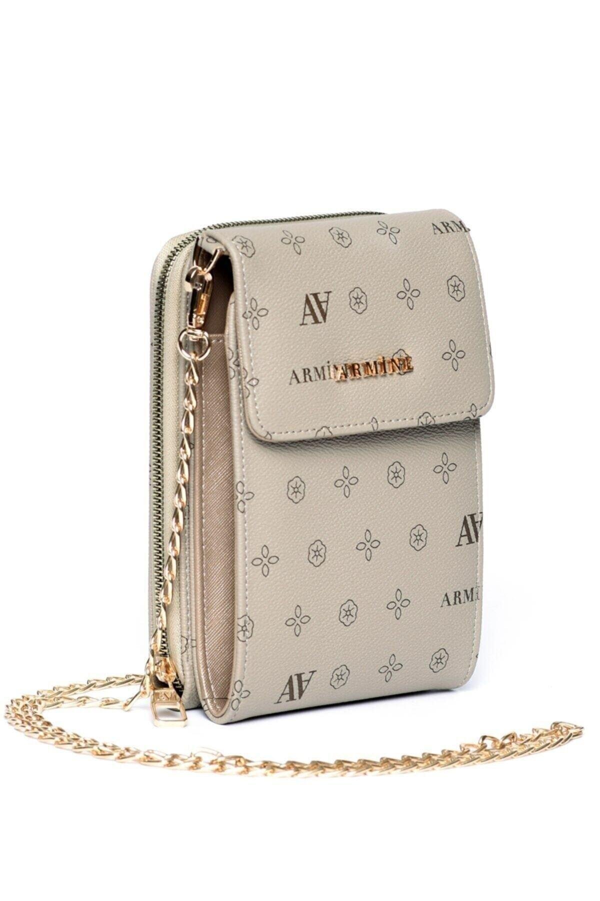 Armine 266 Bayan Çanta Vizon Baskılı