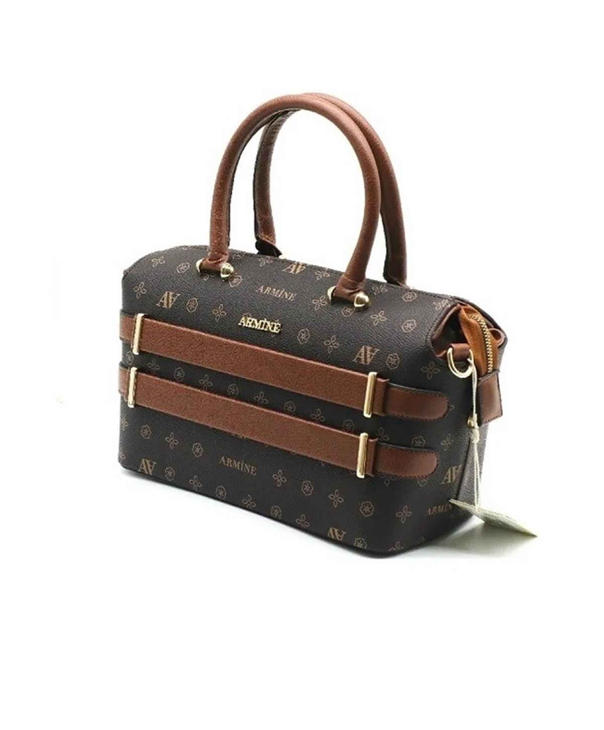 Armine 338 Bayan Çanta Kahve Baskılı
