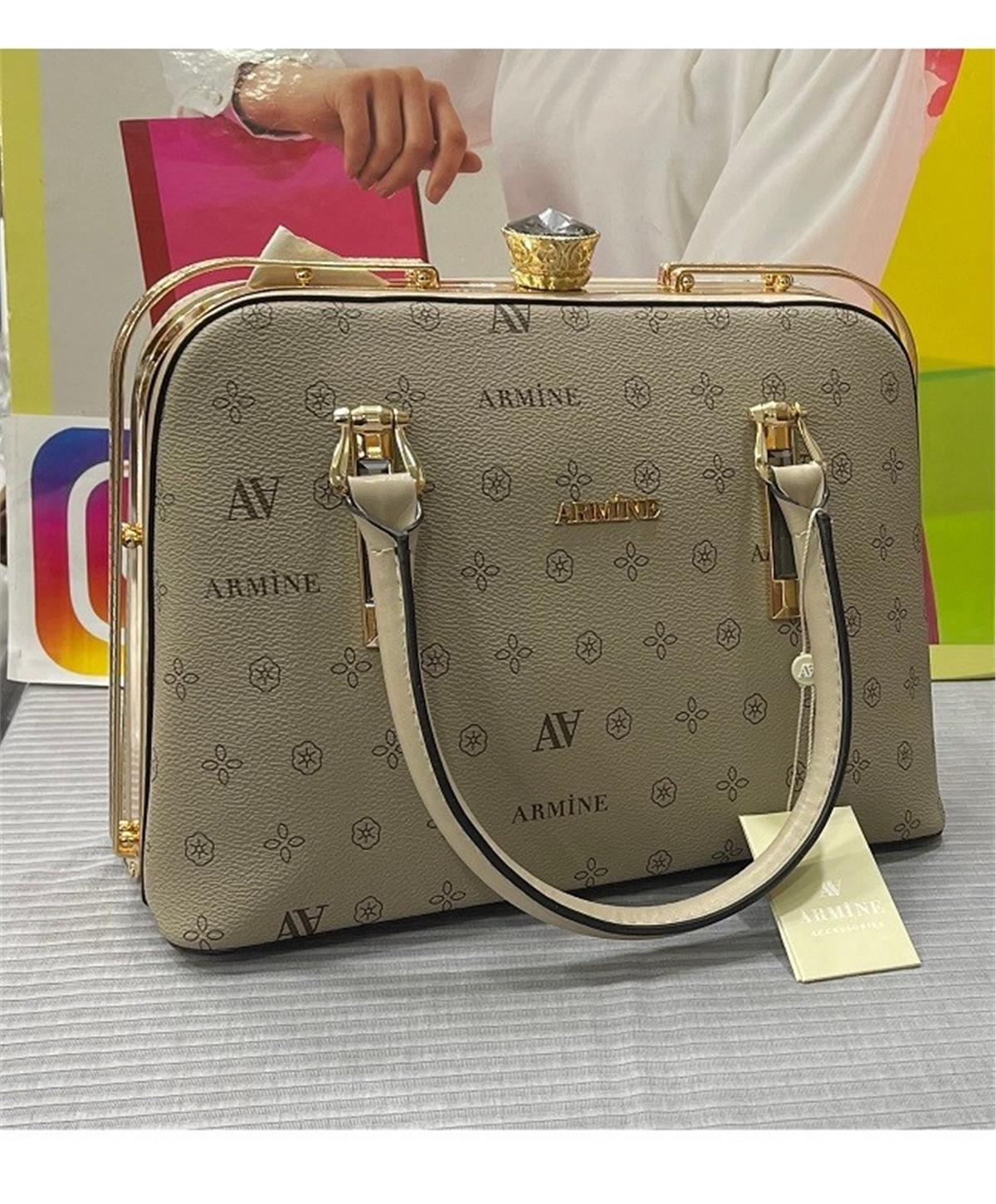 Armine 339 Bayan Çanta Vizon Baskılı