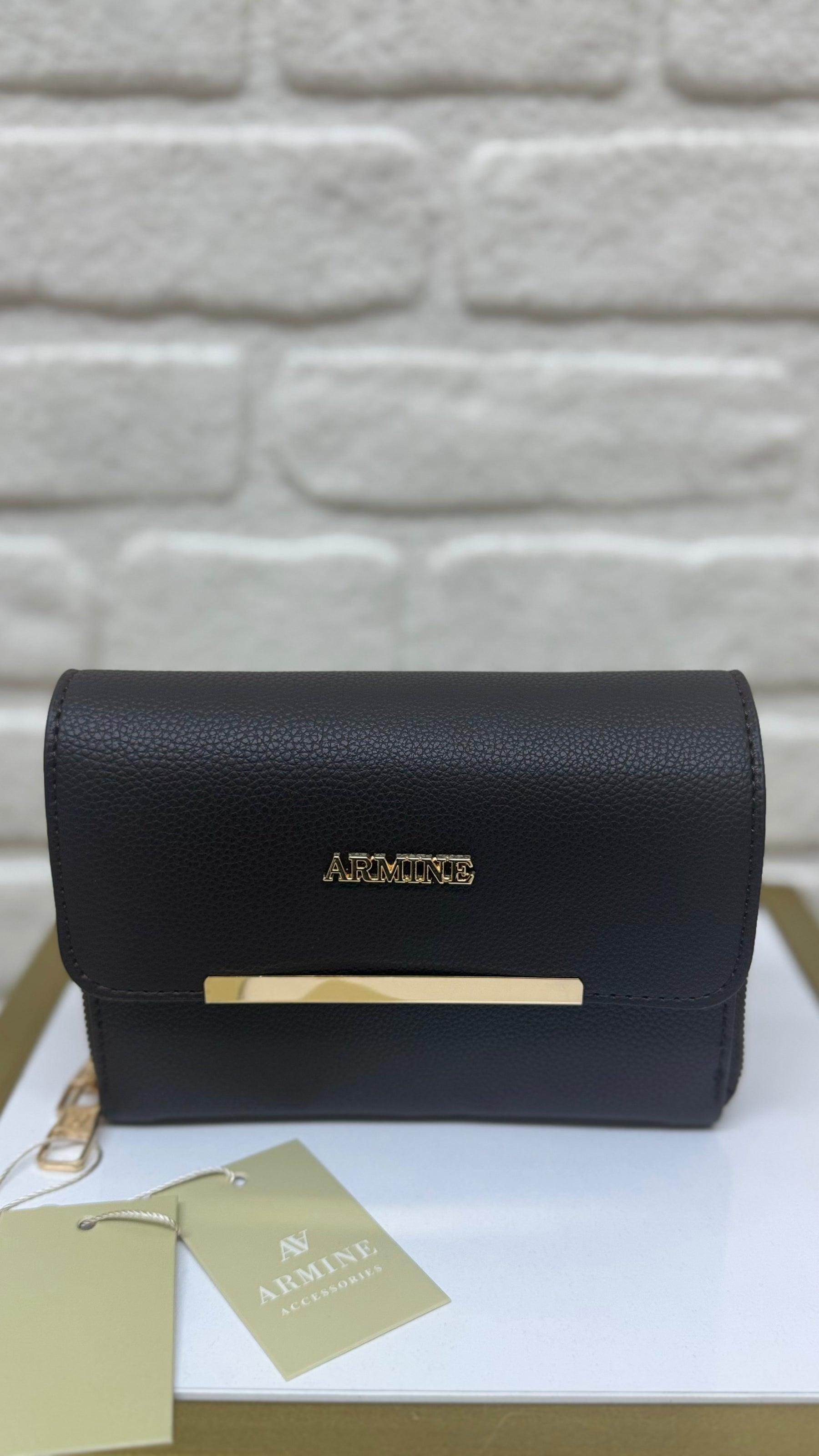 Armine 381 Renete Kadın Çapraz Çanta Siyah Pia