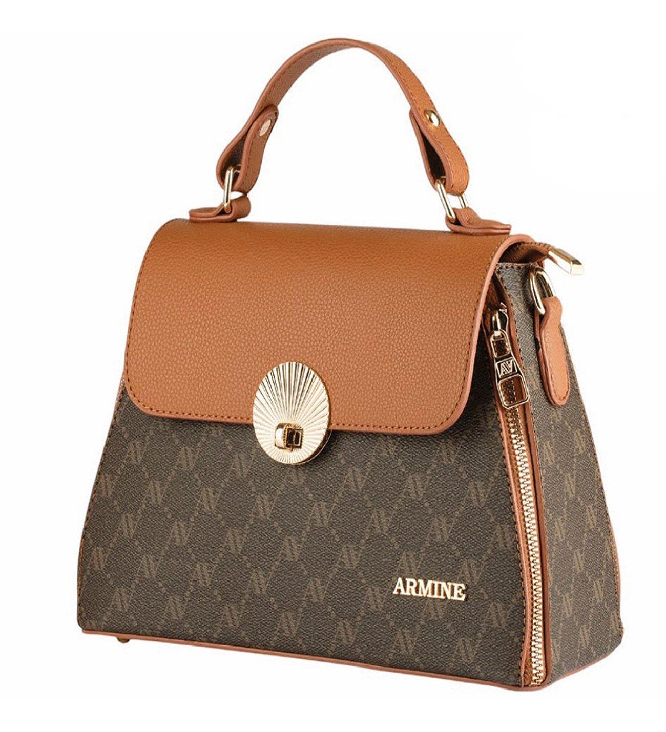 Armine 415 Bayan Çanta Kahve Noktalı