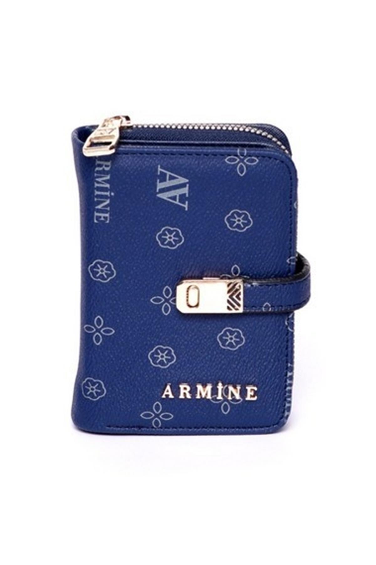 Armine C01 Bayan Cüzdan Lacivert Baskılı