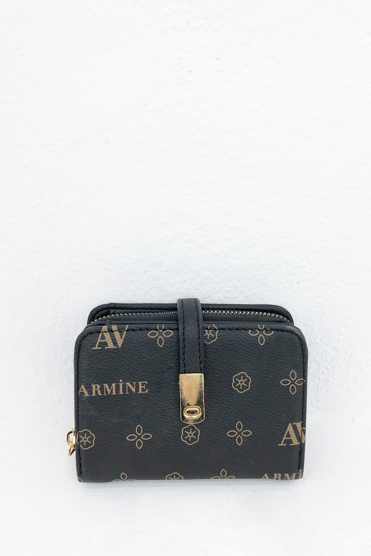 Armine C01 Bayan Cüzdan Siyah Baskılı