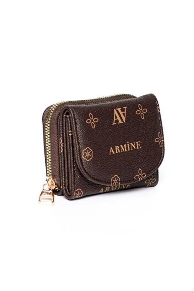 Armine C10 Bayan Cüzdan Kahve Baskılı