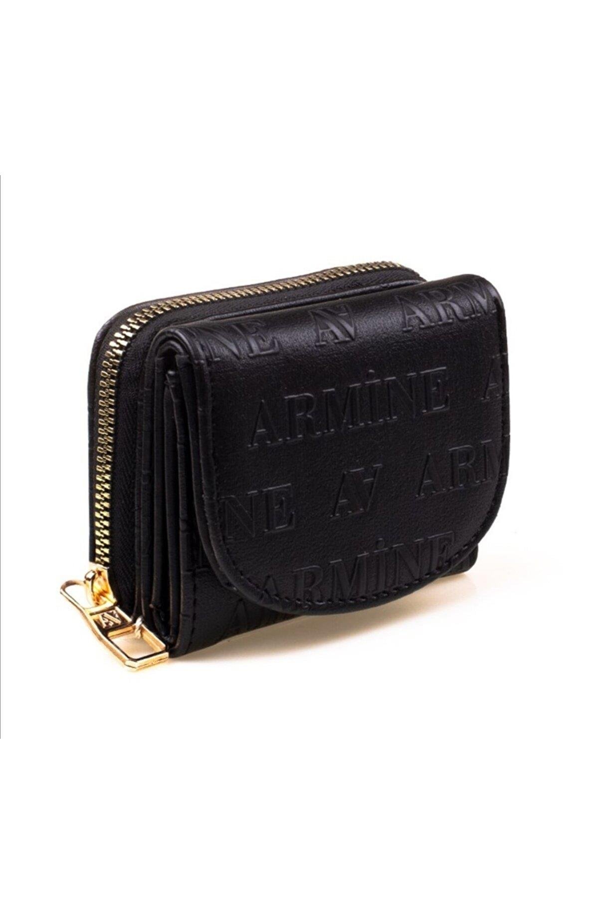 Armine C10 Bayan Cüzdan Siyah Lazer
