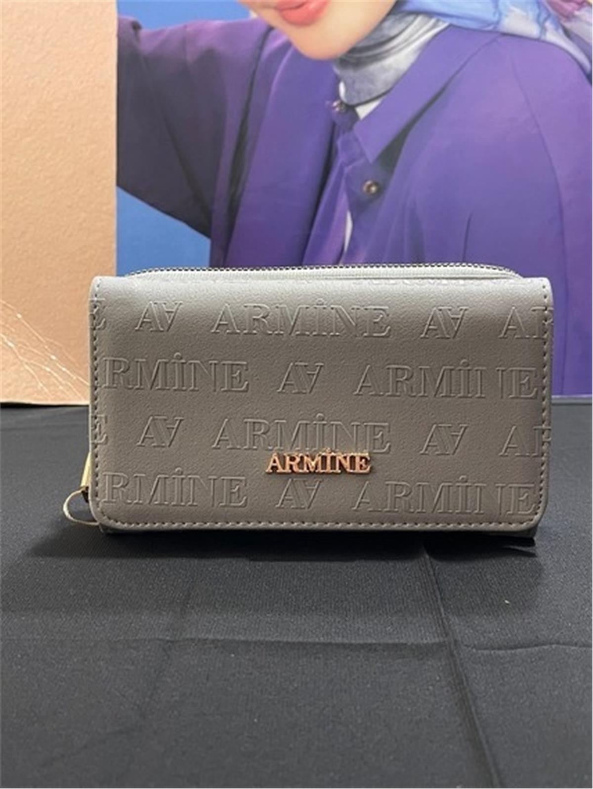 Armine C12 Bayan Cüzdan Gri Lazer