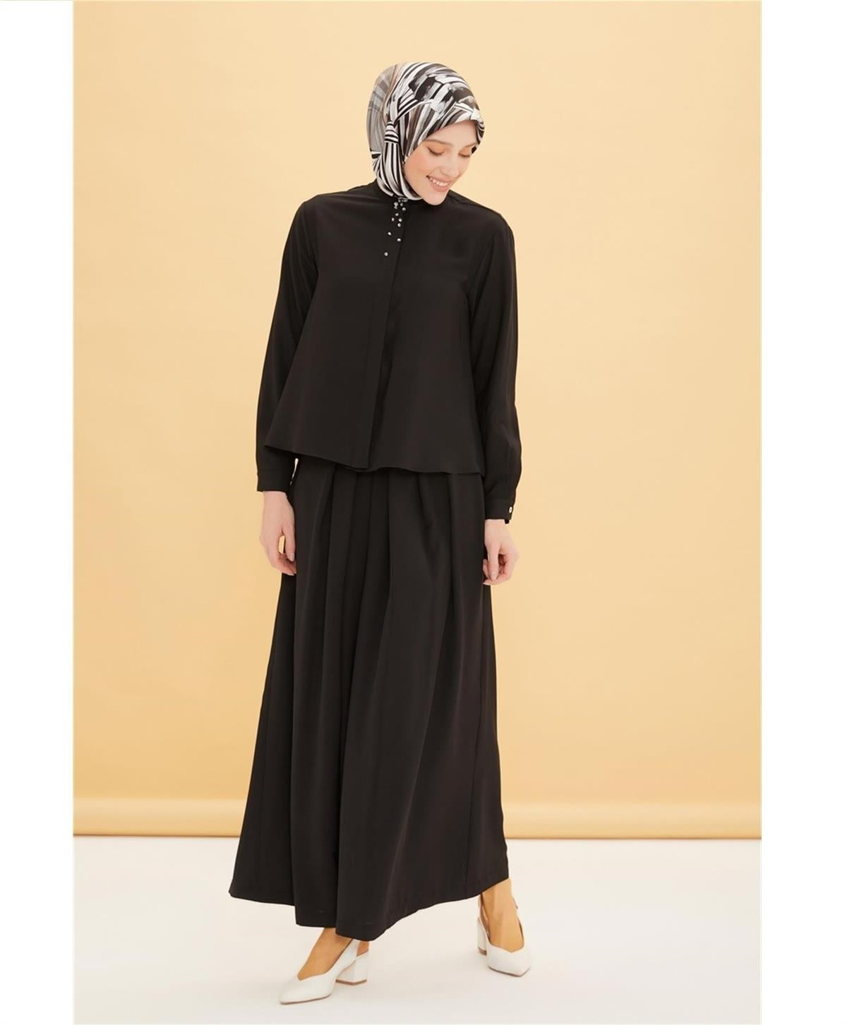 Armine Pantolon Etekli Takım 22Y6409 Siyah Siyah