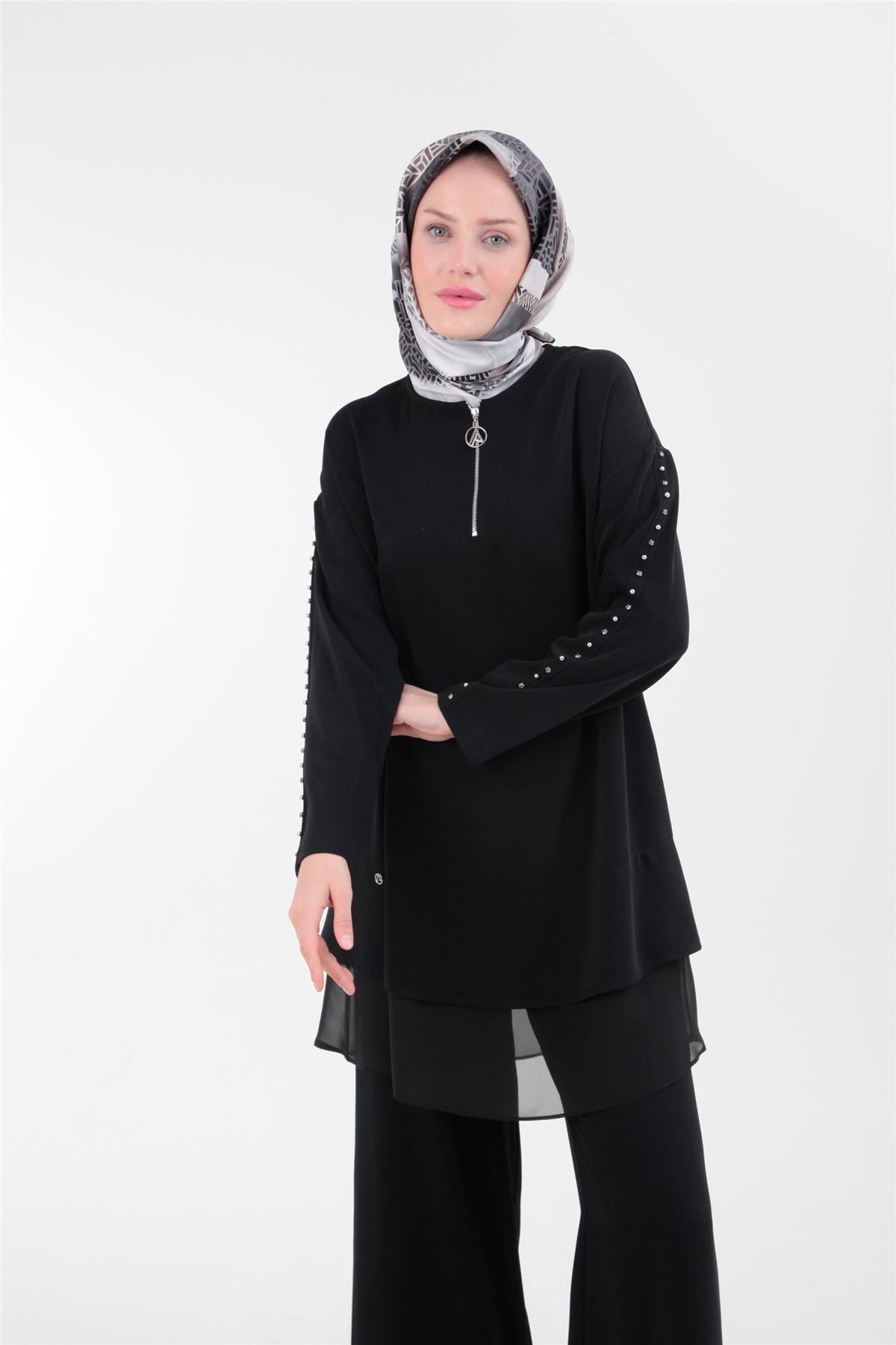 Armine Trend Altı Tül Bayan Takım 23KT601 Siyah
