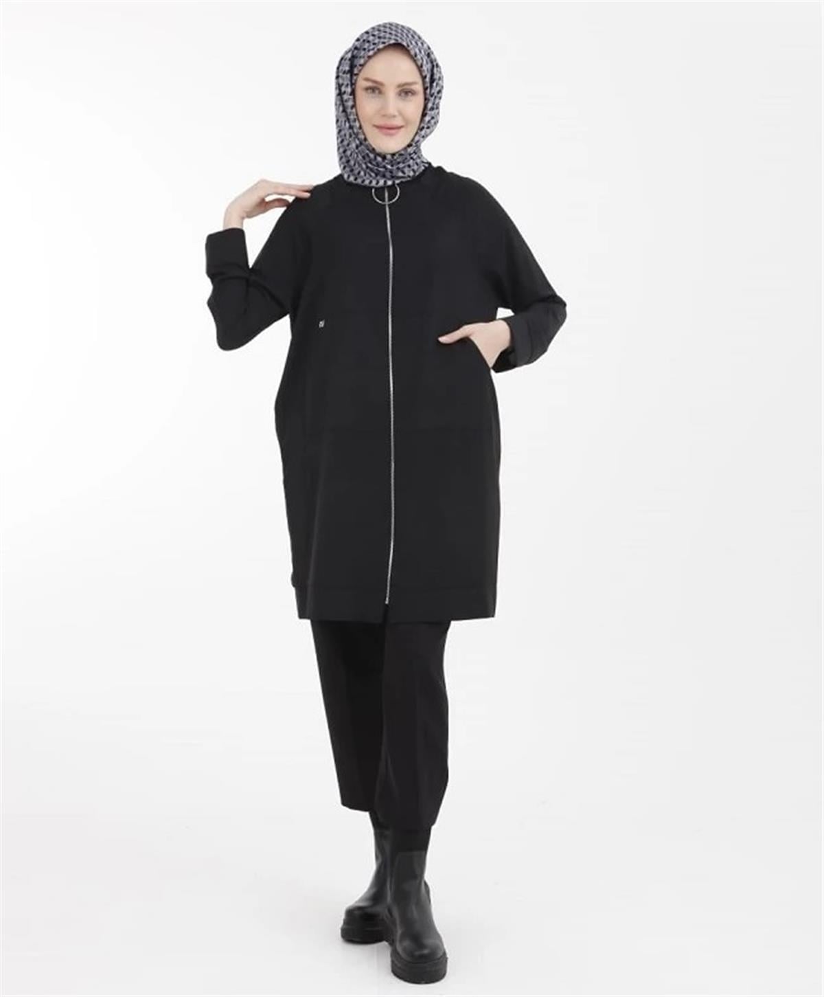 Armine Trend Arkası Yıldız Detaylı Fermuarlı Giyçık 23YT524 22KT520 Siyah