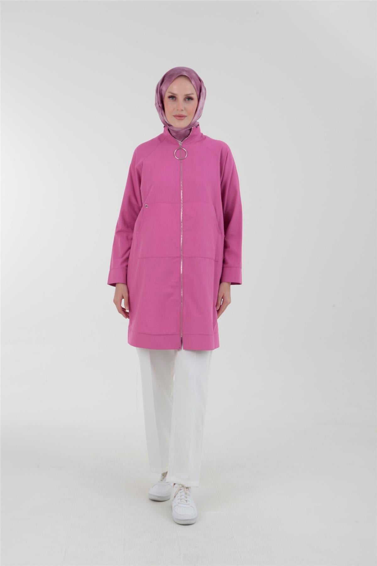 Armine Trend Arkası Yıldız Detaylı Fermuarlı Giyçık 23YT524 Pembe