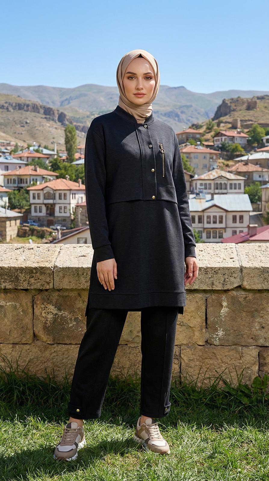 Armine TREND Bayan Spor Pantolonlu Takım Siyah 25KT661