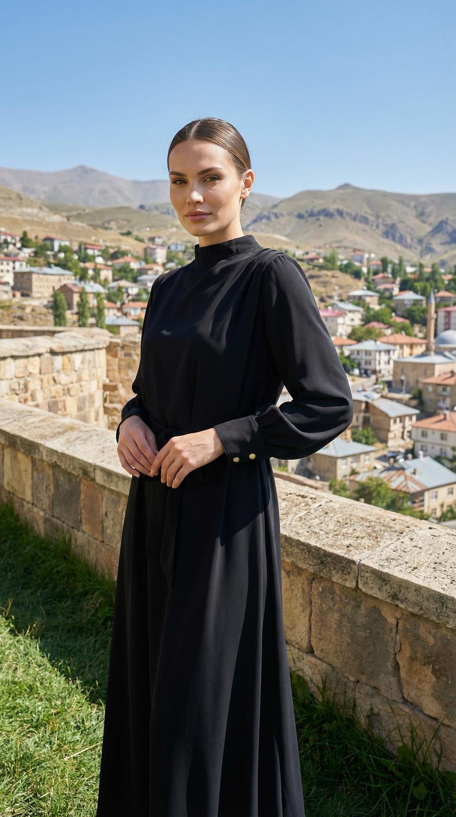 Armine TREND Bayan Uzun Elbise Siyah 26YT904