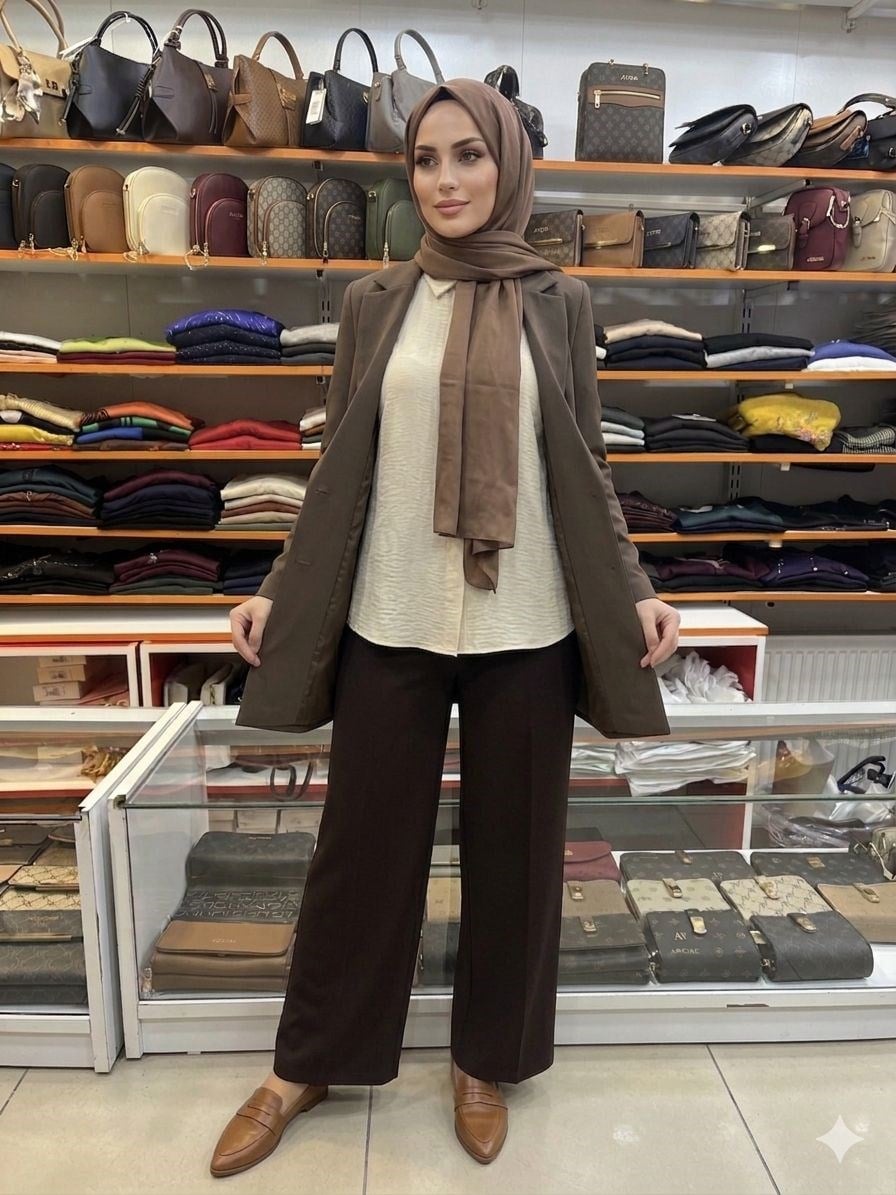 Armine TREND Bol Paça Pantolon Kahverengi 26YTD228
