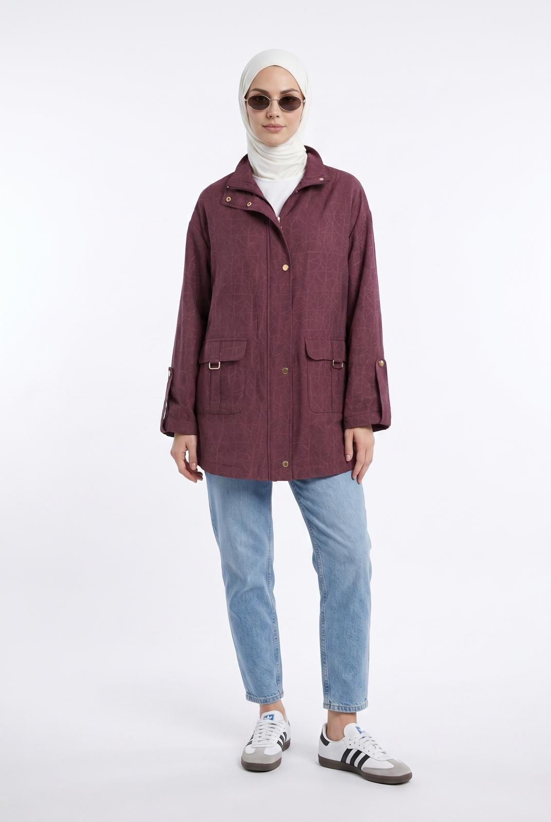 Armine TREND Cep Aksesuar Detaylı Ceket Mürdüm 26YT506