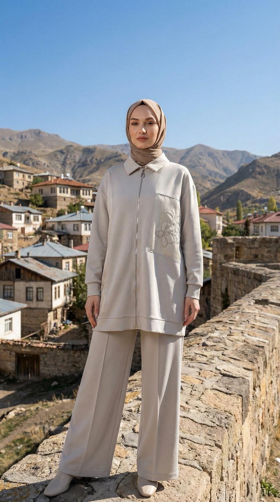 Armine TREND Çiçek Detaylı Bayan Takım Taş 26YT601