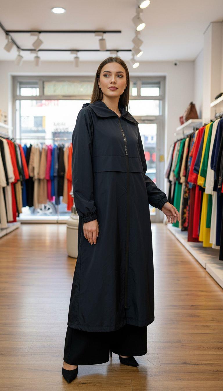 Armine TREND İmzalı Paraşüt Kumaş Yağmurluk Kap Giy Çık Lacivert 25KT724