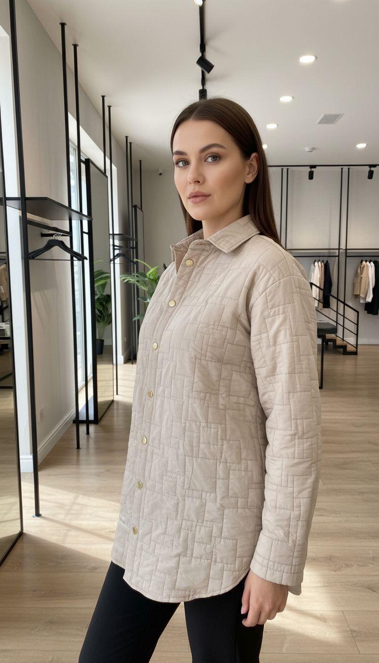 Armine TREND Kapitone Ceket Bej 25KT542