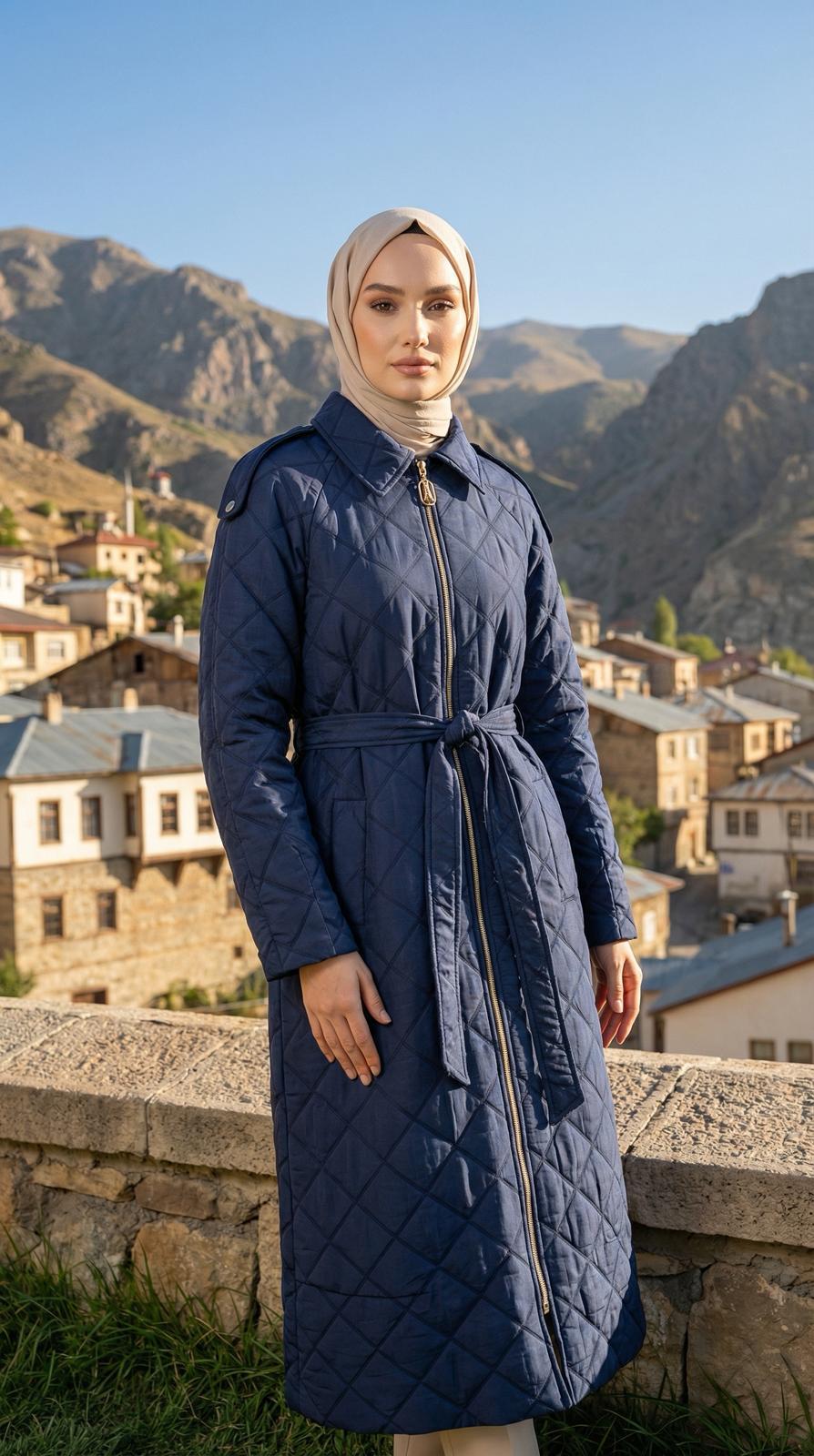 Armine TREND Kapitone Desenli Kap Lacivert 26YT529