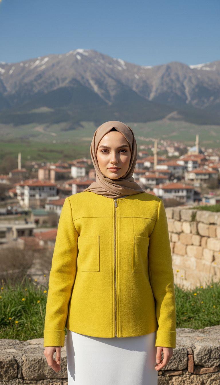 ARMİNE TREND Kaşe Kumaş Ceket Asit 25KT517