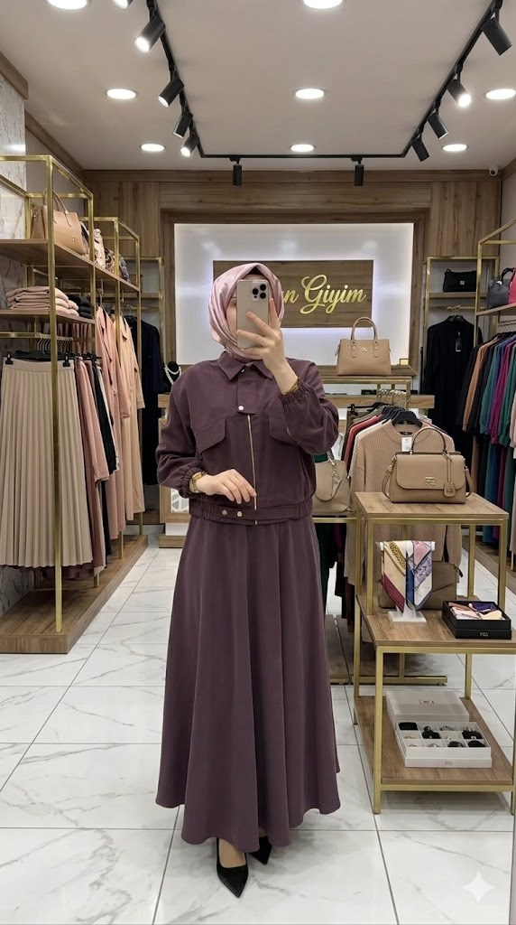 ARMİNE TREND Kısa Ceketli Etekli Takım Kahverengi 26YT650